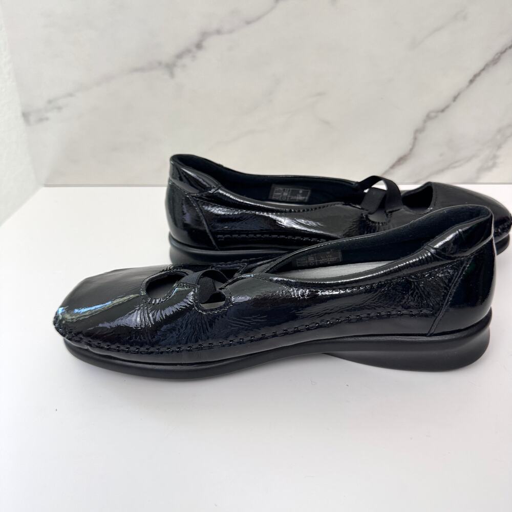 SAS Womens Crissy Slip On Moccasin Shoe Size 9 Leather Comfort Black Patent